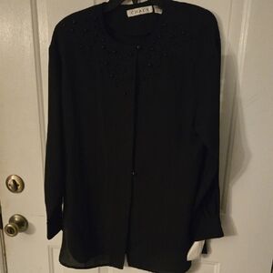 Vintage Chaus Black Embellished Top